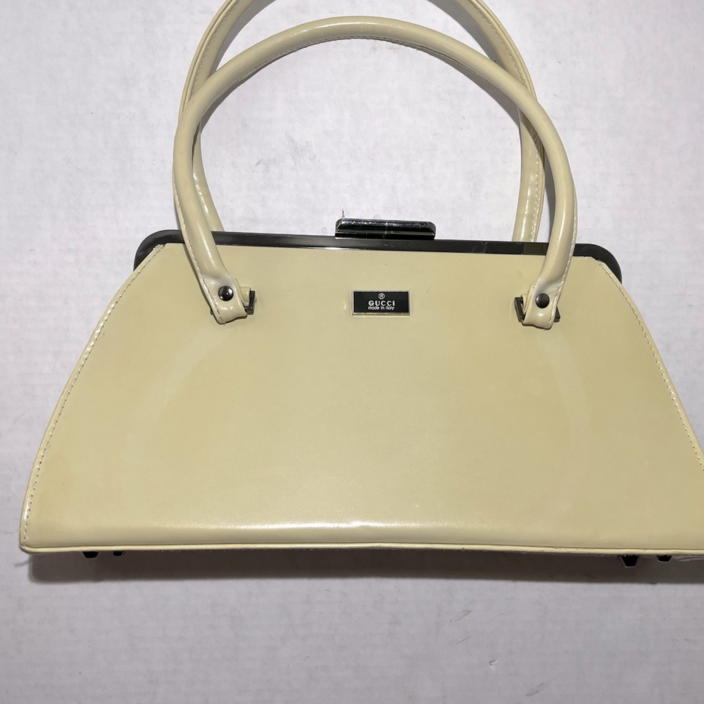 Vintage Gucci handbag cream double strap 1950s era